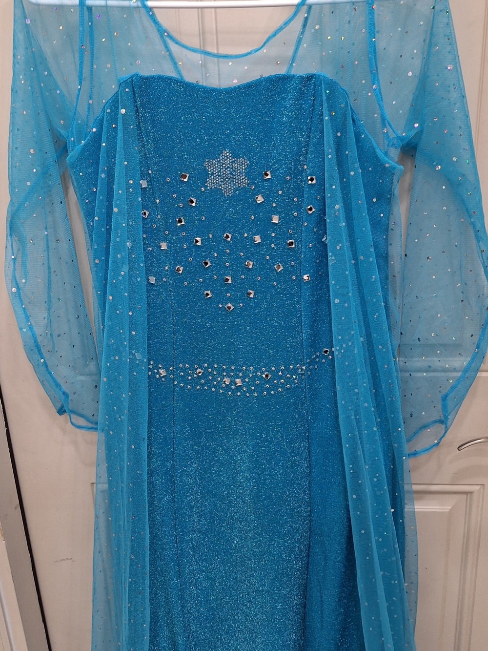 ELSA dress Sparkling Blue  with Sheer Cape